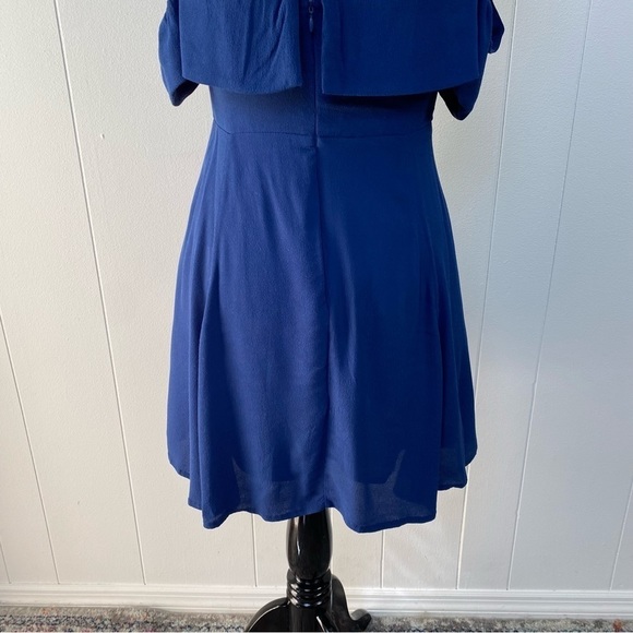 LuLu's Crossroad Cutie Navy Blue Off-the-Shoulder Mini Dress Size Medium - Picture 14 of 16